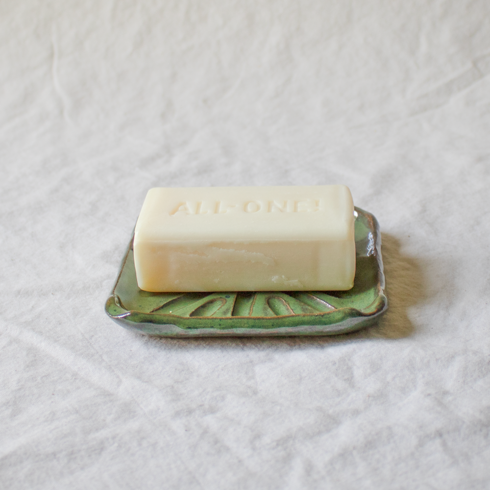 Square Soap/Sponge Dish - Seaweed Green