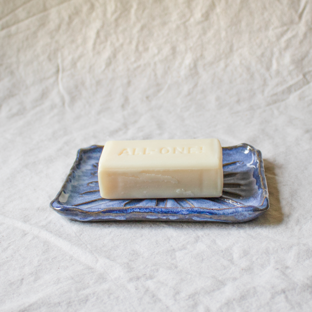 Rectangle Soap/Sponge Dish - Blueberry Blue