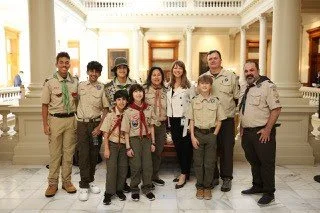 Rep. Anulewicz poses with Boy Scout Troop 1 at the State Capitol.