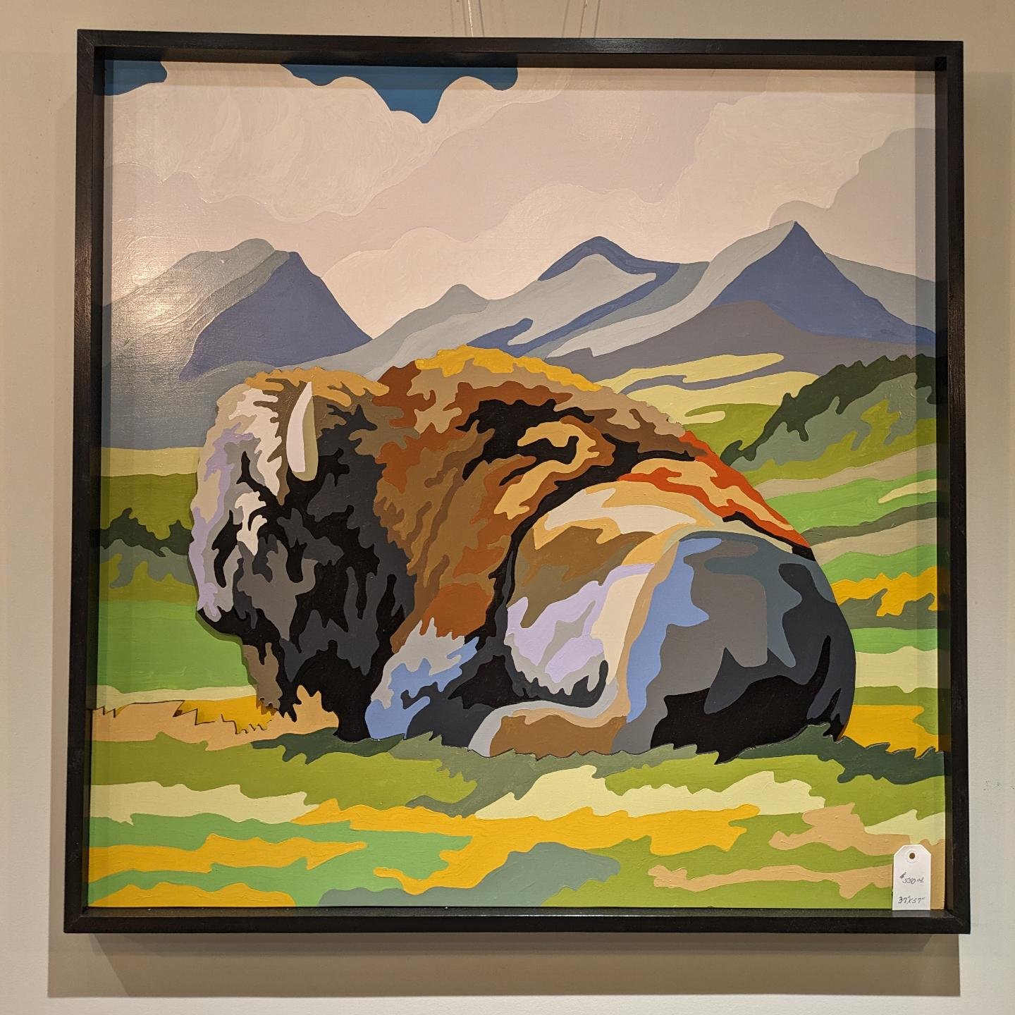Did you see the last bison painting that @crybabycreekstudio had in our shop? Probably not because it sold immediately!! Then, he made another one to bring us, but that one sold before it even left his shop! We finally got one in, so get your hands o