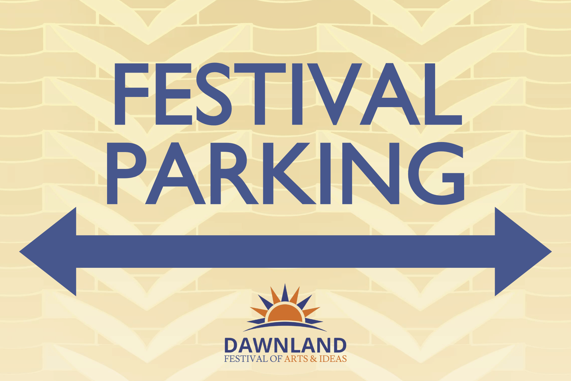 Dawnland Festival of Arts & Ideas 2025 wayfinding sign for festival parking | Nimble Pixel Studio