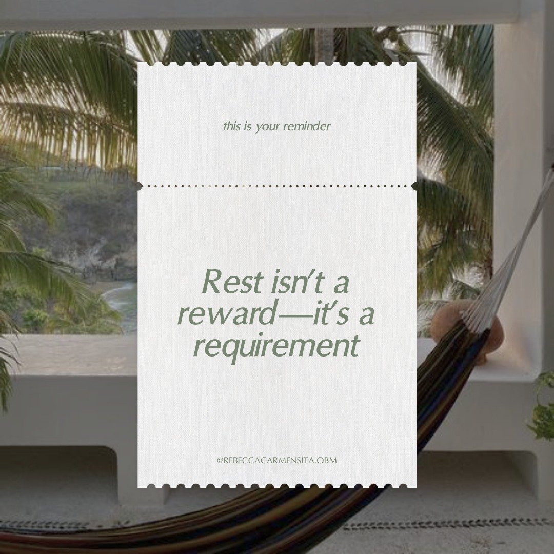 Rest isn&rsquo;t a reward. It&rsquo;s a requirement.

If your business only &ldquo;works&rdquo; when you&rsquo;re pushing through exhaustion, overdelivering, or doing way too much..

That&rsquo;s not strategy. That&rsquo;s self-neglect dressed up as 