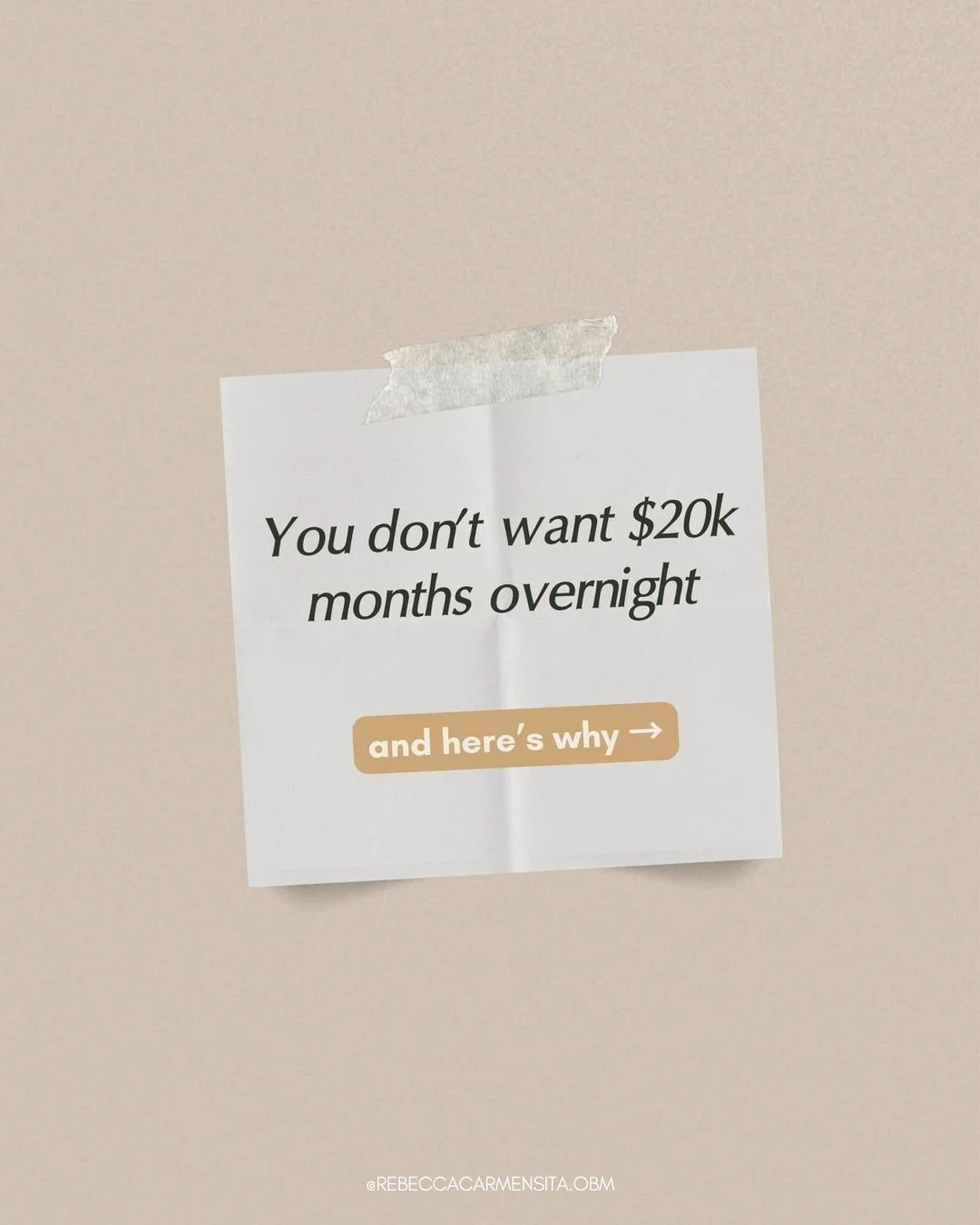 You don&rsquo;t need to grow faster. You need to grow deeper. Because if your income jumps to $20k months but your self-trust, habits, and nervous system are still set at $1k pace&hellip; you&rsquo;ll subconsciously panic. You&rsquo;ll sabotage or st