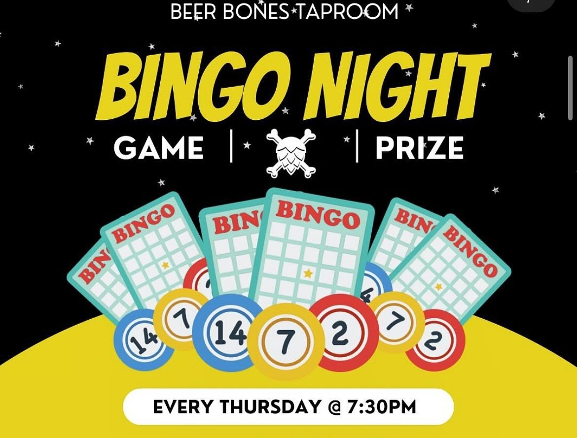 .
&bull;BINGO TONIGHT @ 730 @beerbonestaproom 

&bull;CALL TO RESERVE YOUR SPOT

&bull;FREE TO PLAY (MUST BE 21 +)

&bull;ENJOY ONE OF OUR 16 DRAFTS AND GREAT FOOD
.
.
.
.
.
.
.
.
.
.
.
.
#beerbones #beerbonestaproom #newtonplaza #craftbeer #craftbee