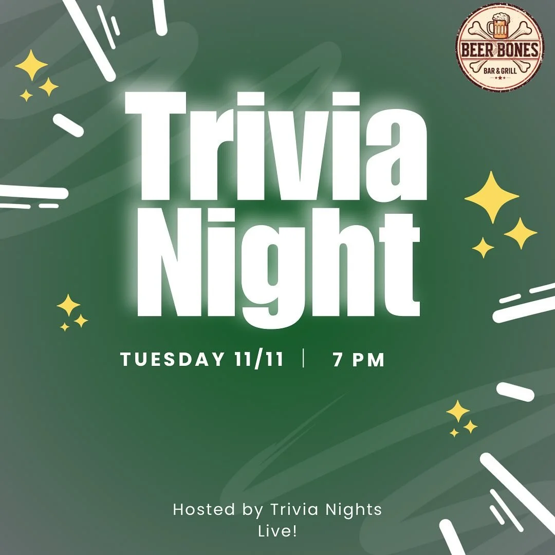 Trivia Tuesdays are back! Join us for our first one on 11/11 at 7 pm.🎯🍷🍻
