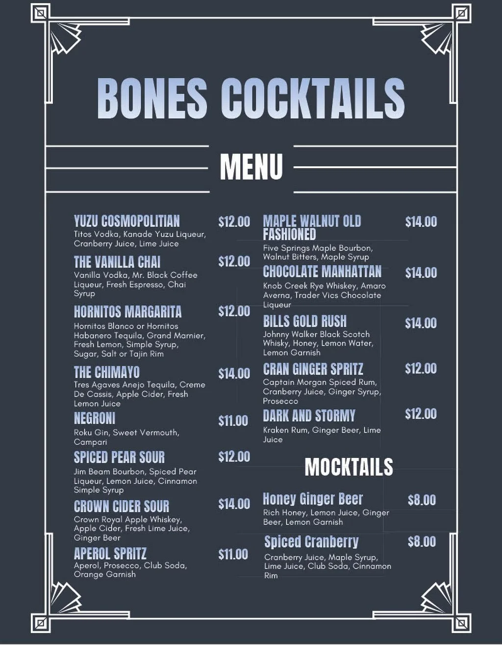 Come by this weekend and checkout our new cocktail menu!🍸🍹🥃