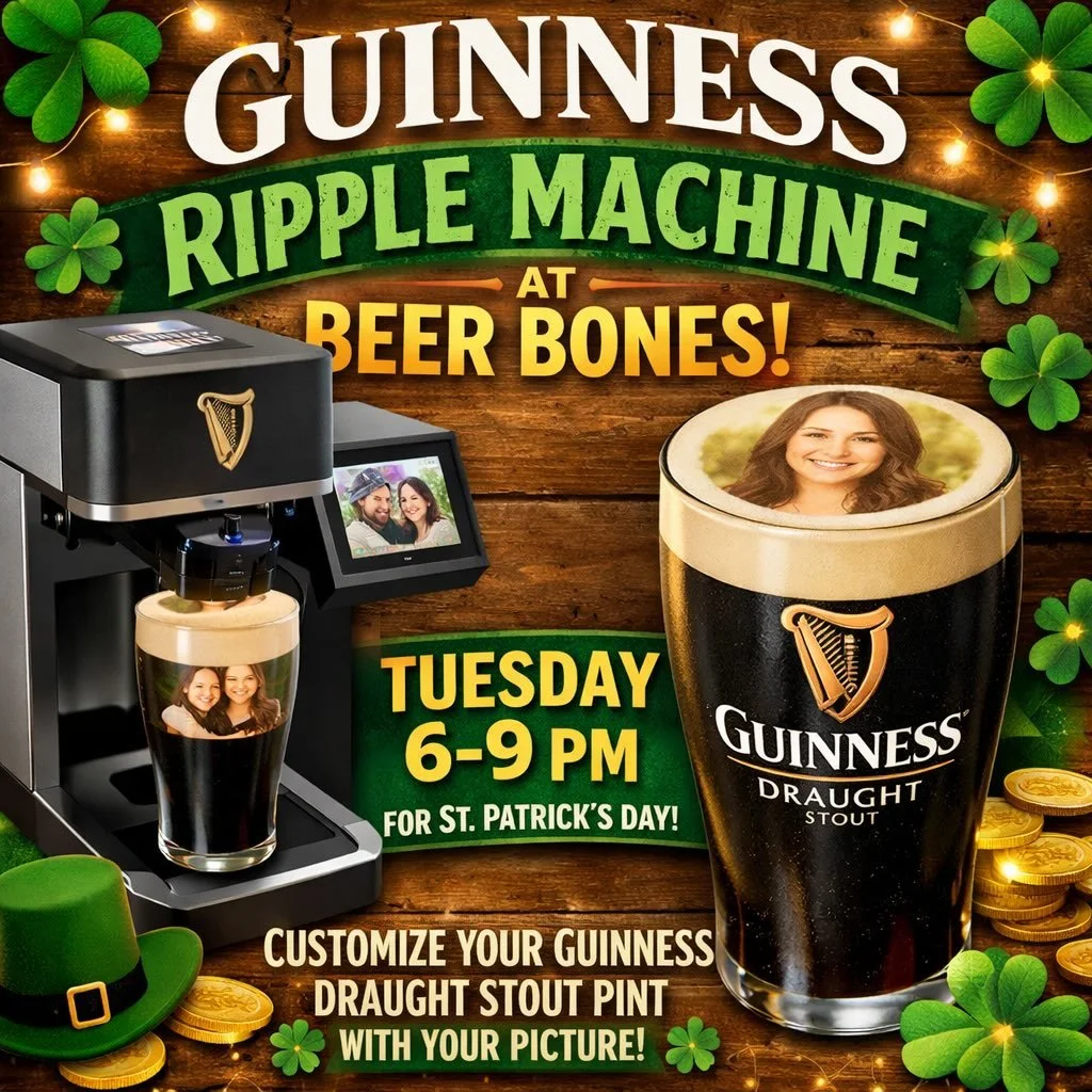 Join us Tuesday for St. Patrick&rsquo;s Day! $5 Guinness pints all day🍀🌈🍻