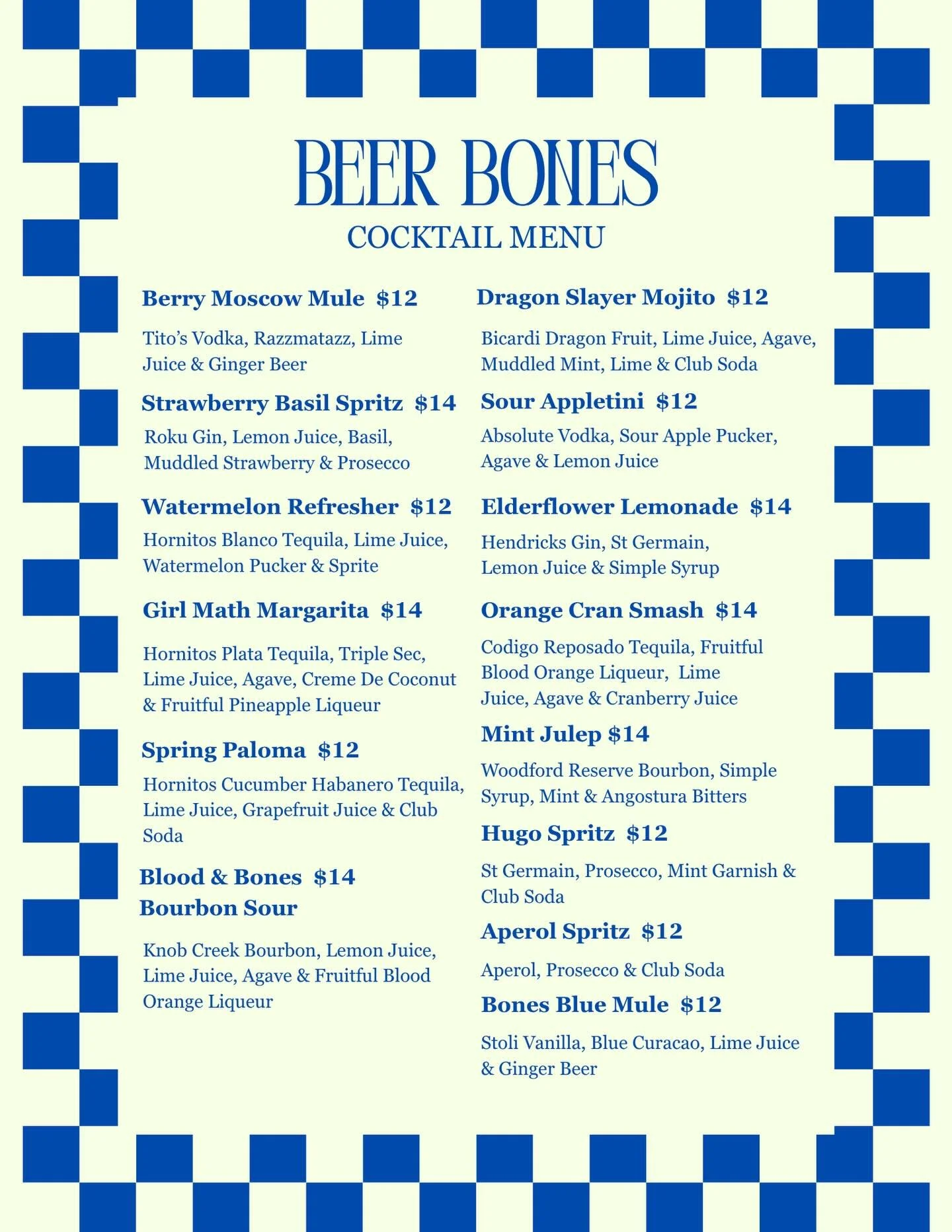 Check out our new spring cocktail menu!🍹☀️