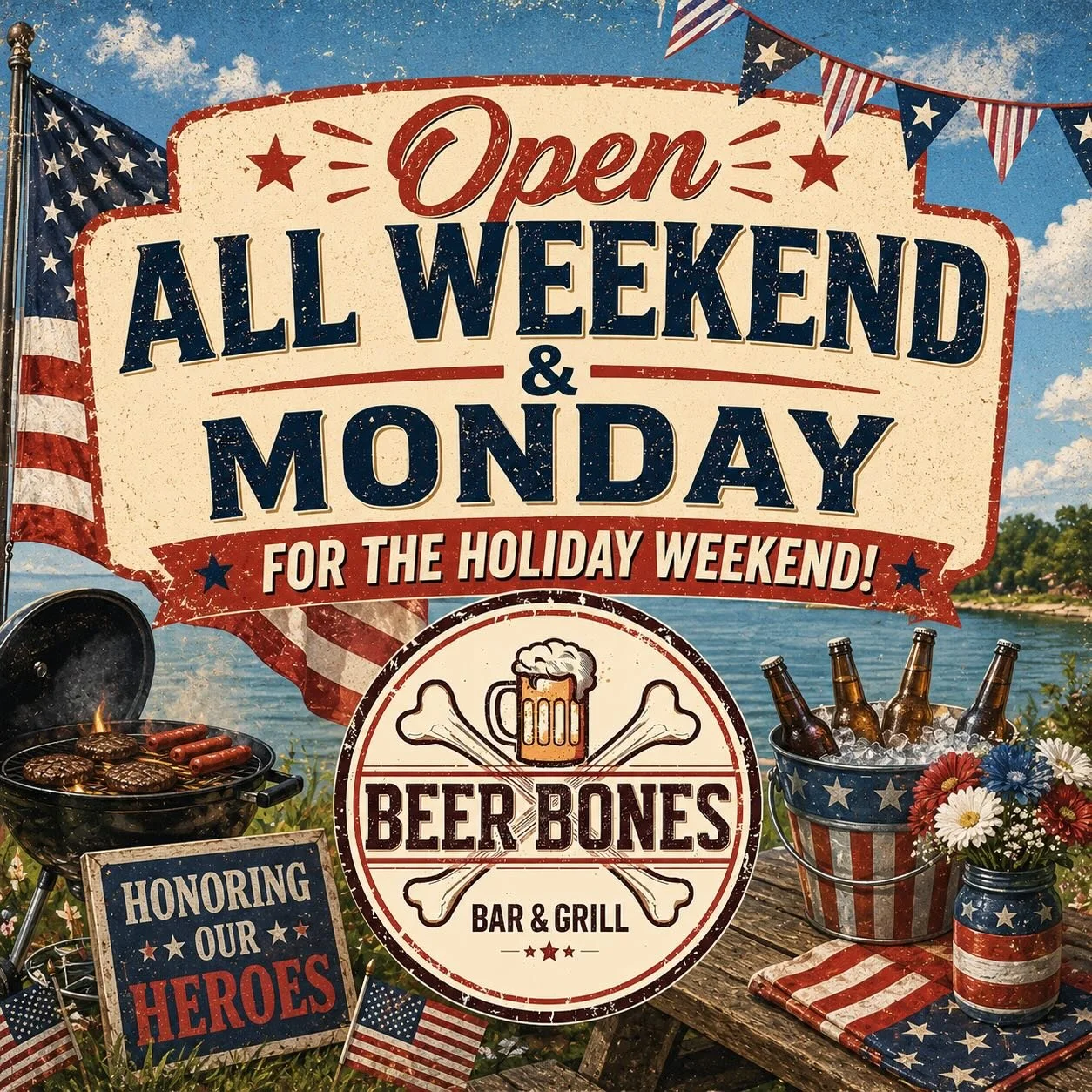 Join us for the holiday weekend!🇺🇸🍔