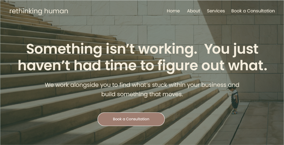 "Before" image of a Homepage GlowUP example