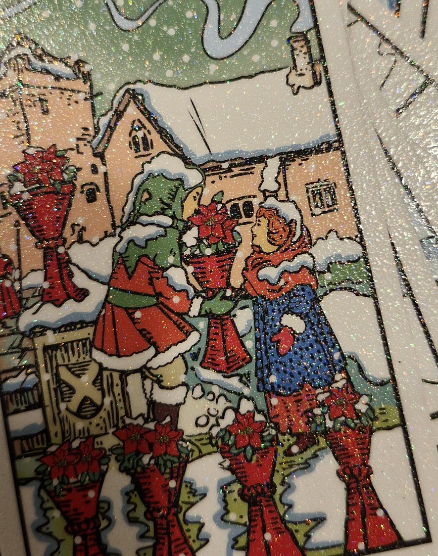 the 6 of Cups Tarot card from the glitter edition of Winter Waite Tarot