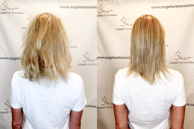 back of womens head with blonde hair