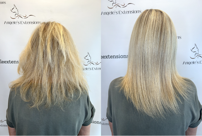 back of womens head wiht blonde hair