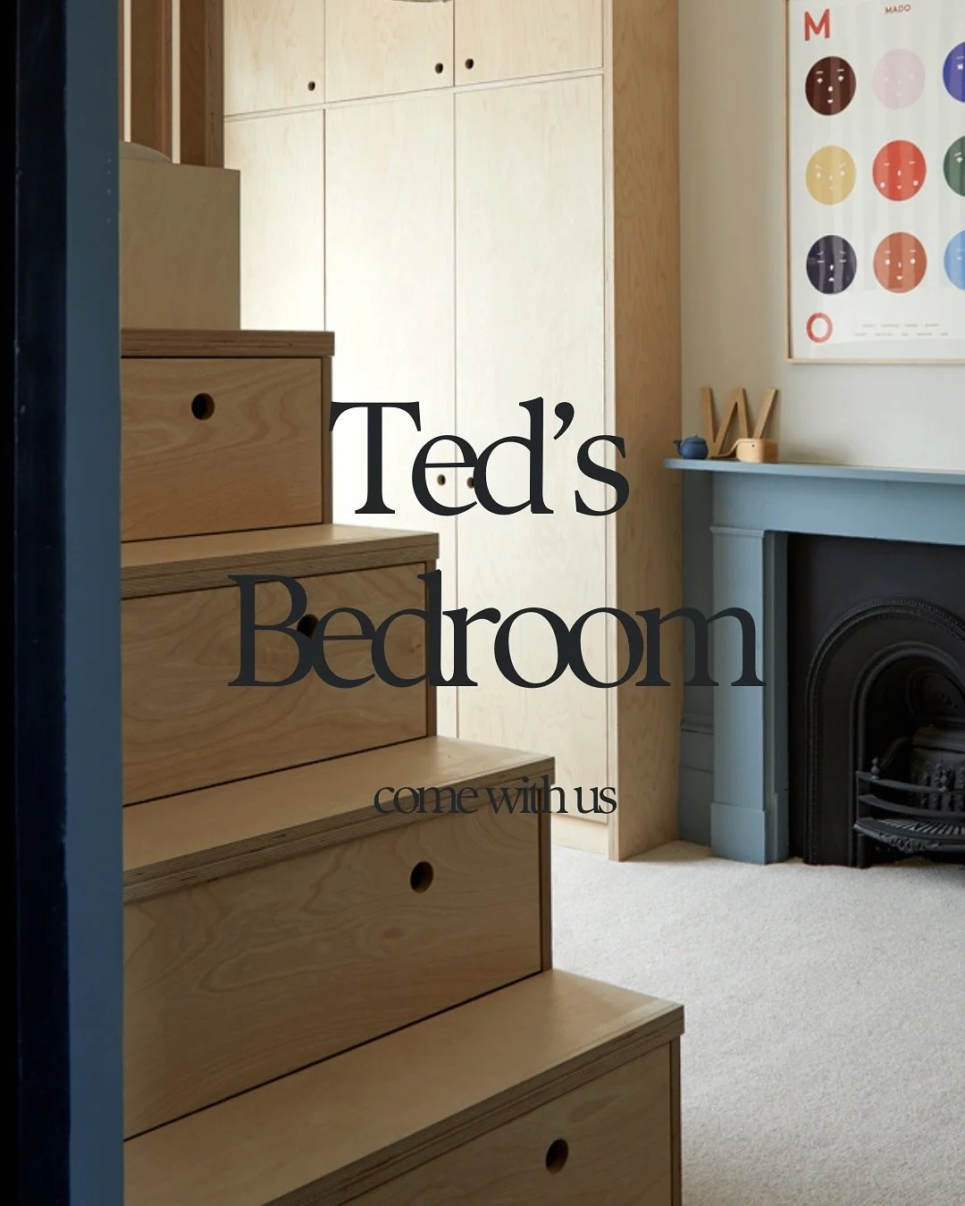 MEET TED…
Nine years old. Eldest of three. Football mad (Arsenal, obviously). Endlessly sketching, reading, building, fidgeting, sensitive and a deep thinker.
His room needed to keep up, calm but characterful, practical but playful. So we buil