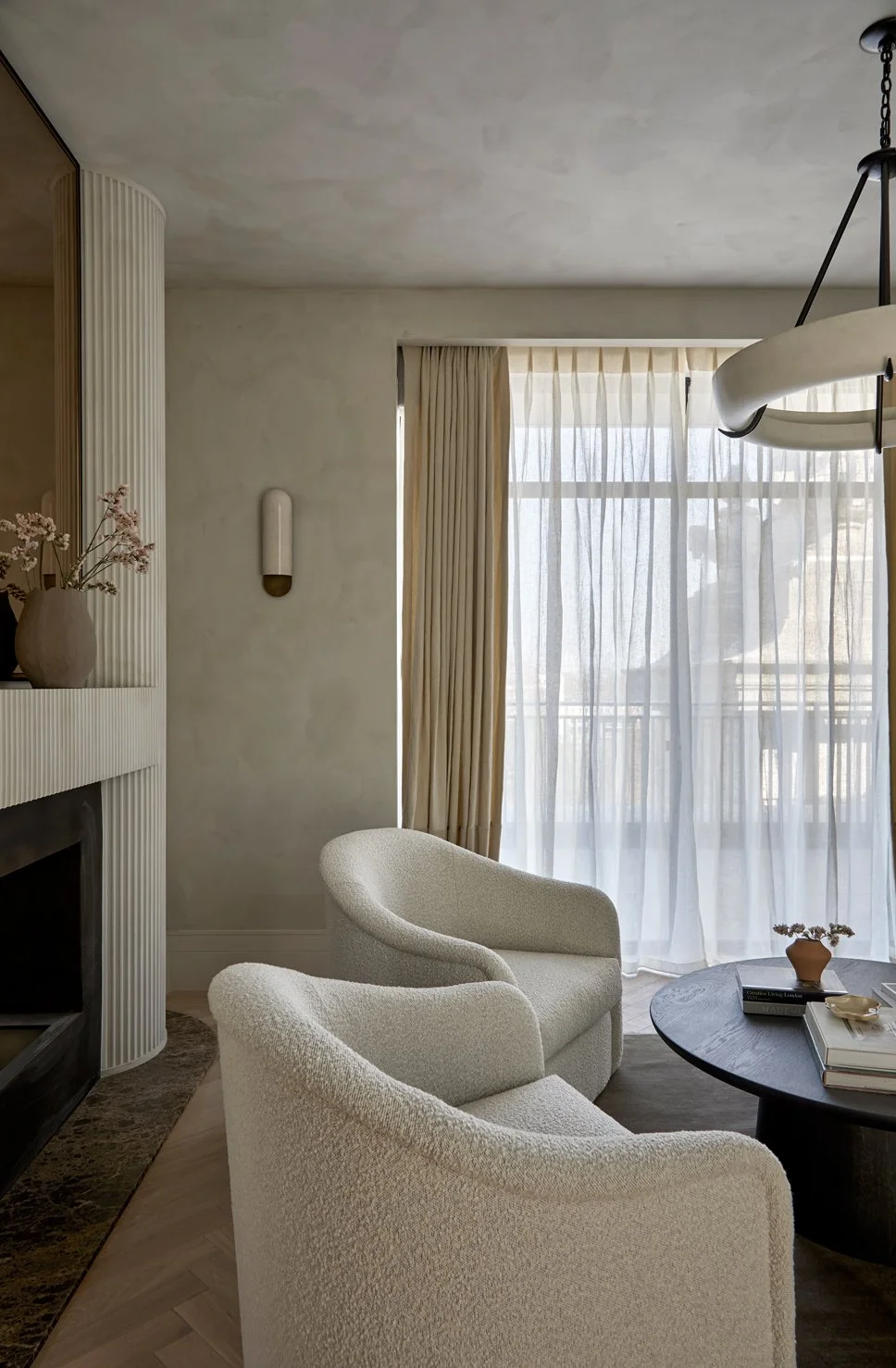 bespoke reeded fireplace by born and bred studio