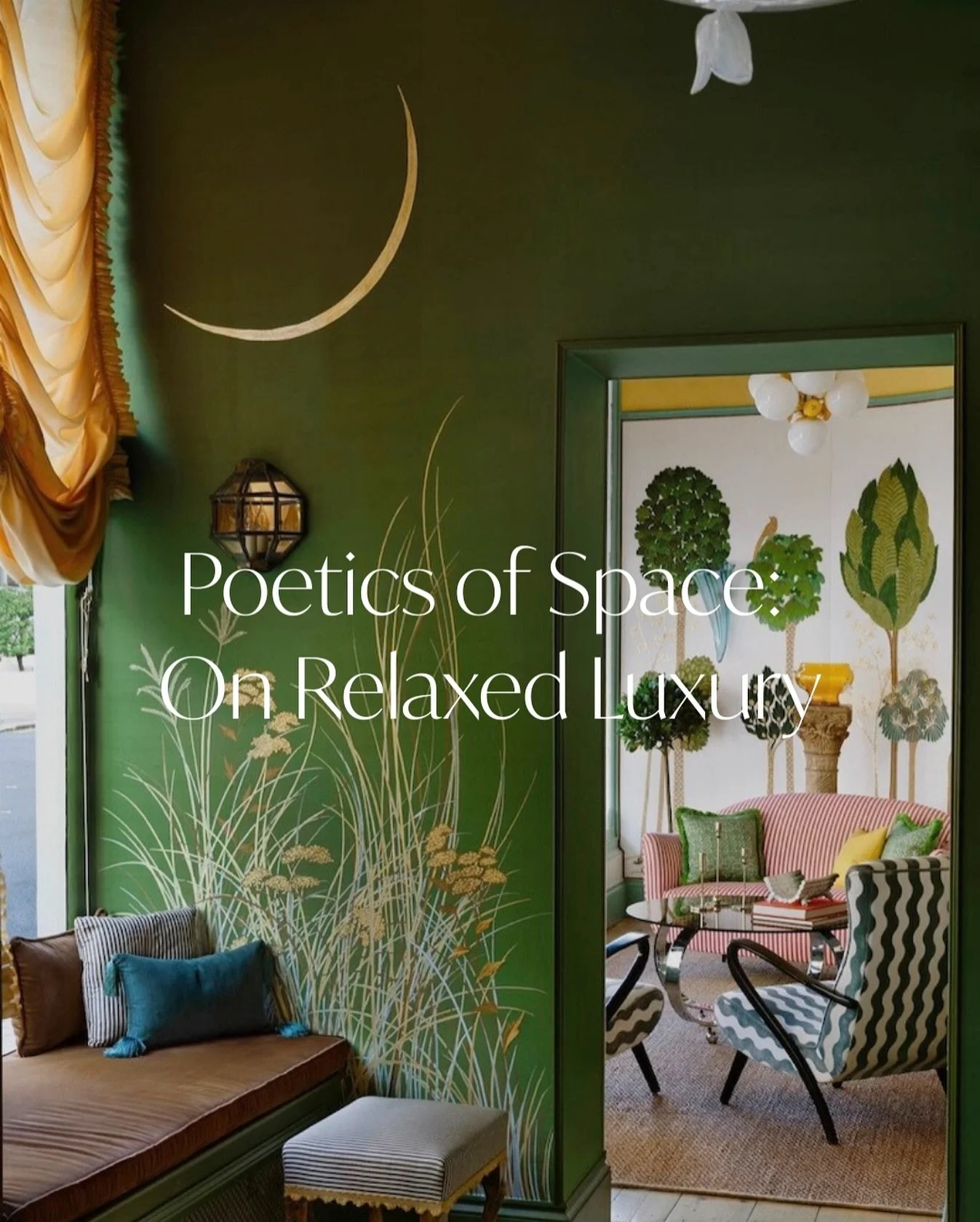 ON A ROLL:

On Friday I set about writing my second piece for my newly named design journal, The Poetics of Space on the topic of relaxed luxury.  It&rsquo;s now on the website for all.  So if you would like to understand what is meant by the term re