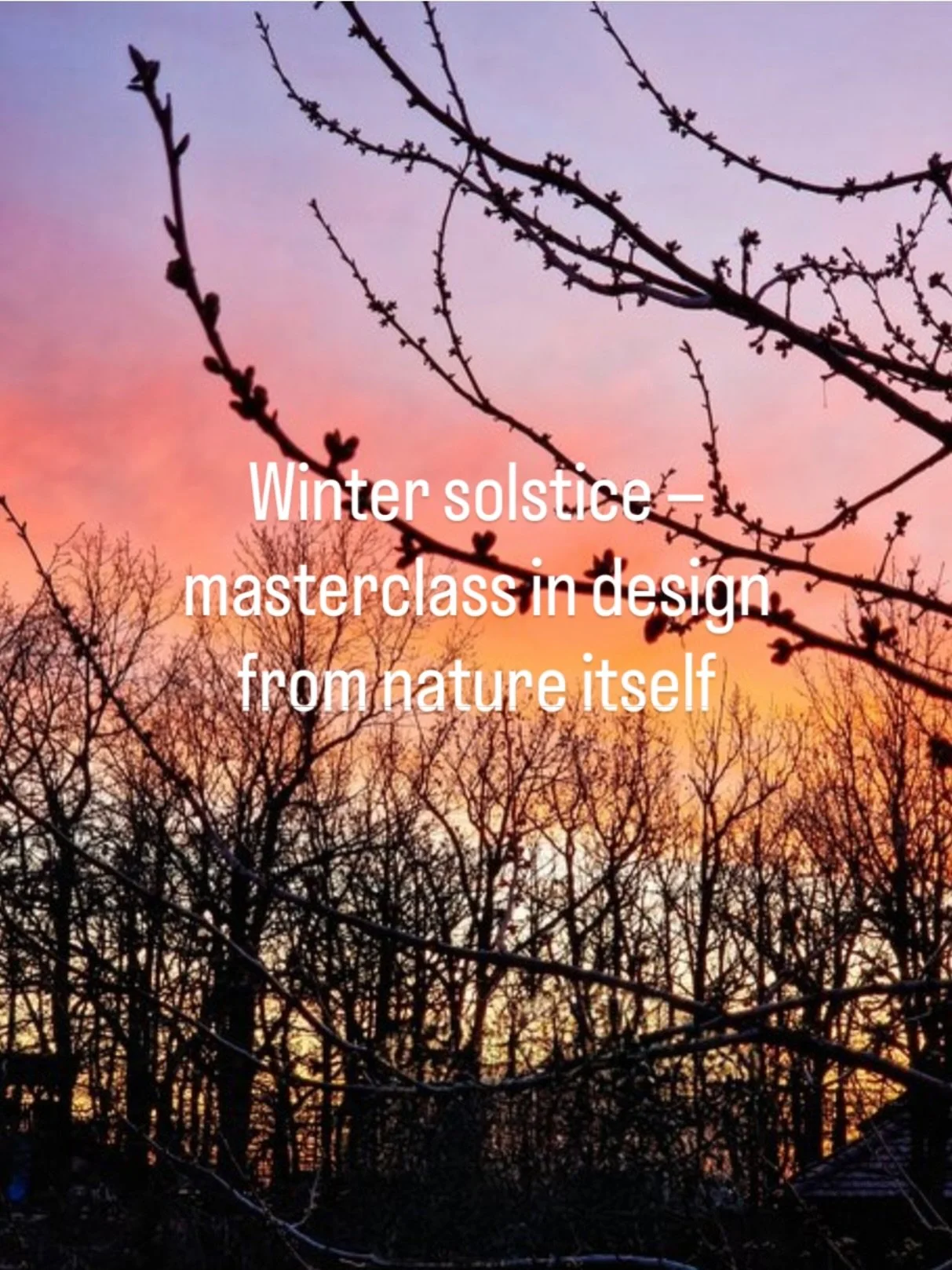 The longest night of the year &mdash; and a masterclass in design from nature itself.

The winter solstice reminds us that light is intentional. It&rsquo;s curated. It arrives slowly, deliberately, and with purpose. Just like the spaces we love most,