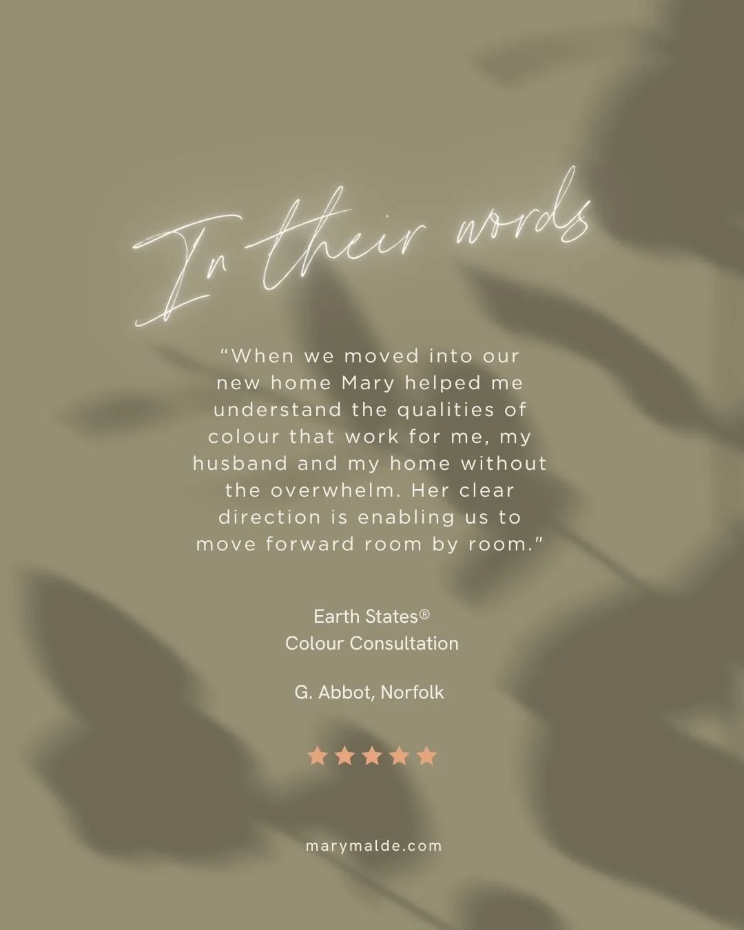 Understanding what feels right can make the decisions that follow so much clearer.

A lovely review from a recent Earth States&reg; client in Norfolk &mdash; and a reminder that greater understanding doesn&rsquo;t prescribe the outcome; it gives you 