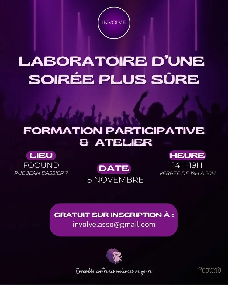 Affiche du Laboratoire d'une soirée plus sûre avec INVOLVE