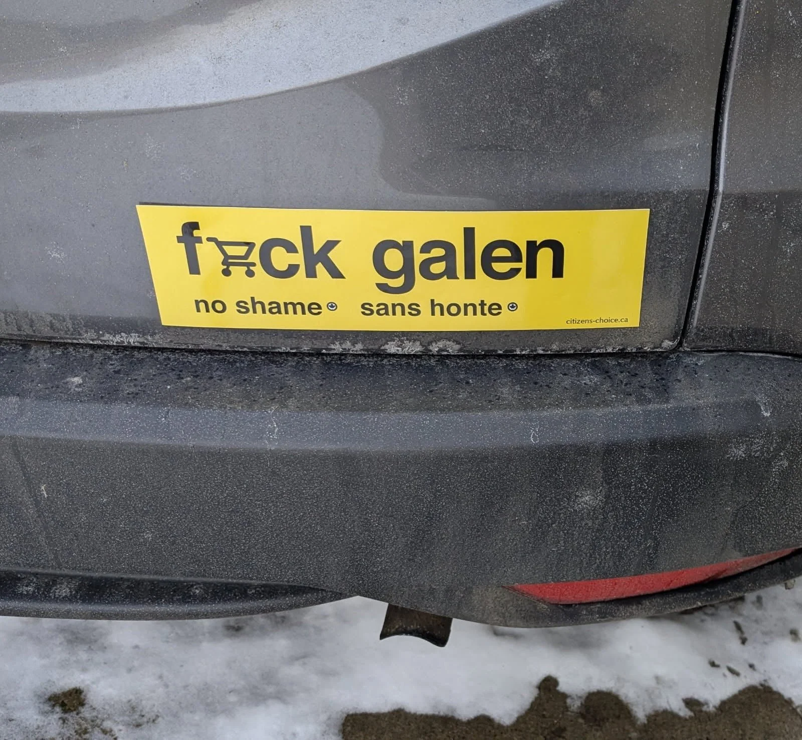 No Shame parody bumper sticker targeting Galen Weston – Citizens’ Choice (Copy) (Copy)