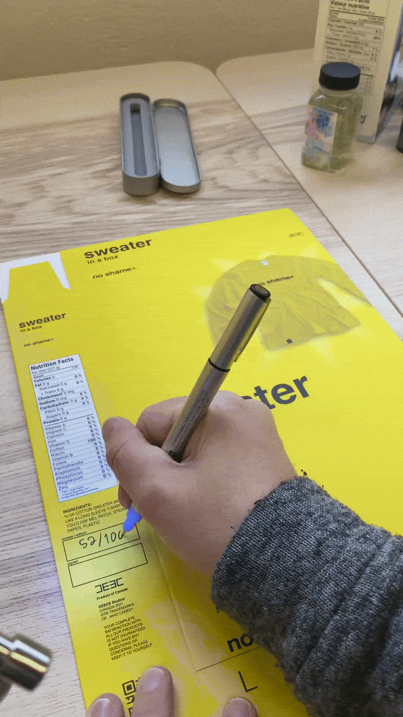 Signing limited edition No Shame sweater in a box (Copy) (Copy)