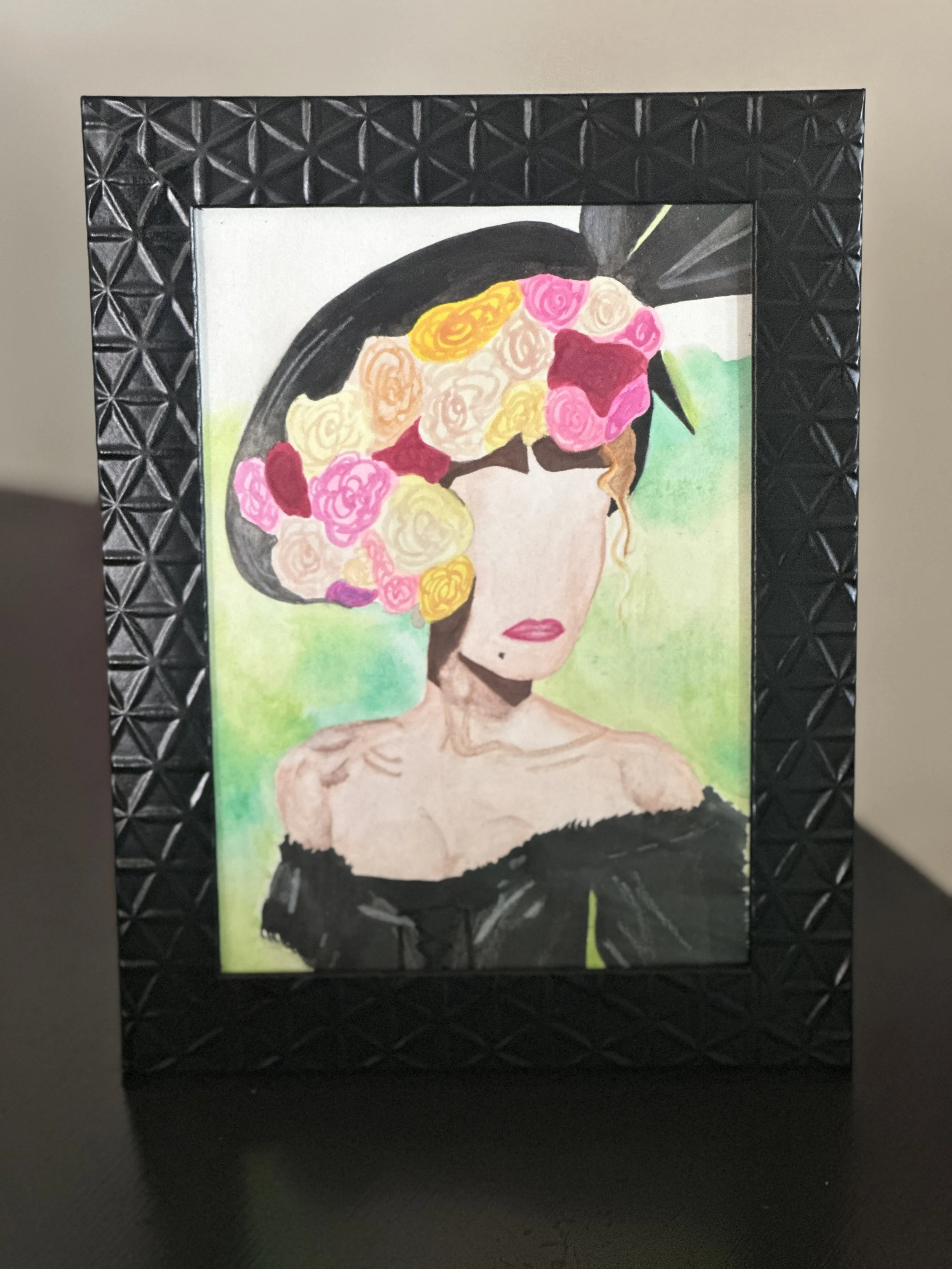 Watercolor portrait of Zendaya at Met Gala 2024