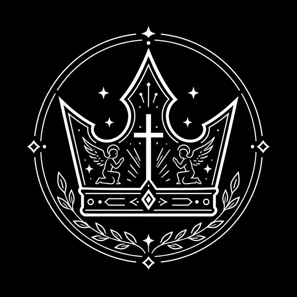 White triangular emblem representing Christology and the person and work of Jesus Christ