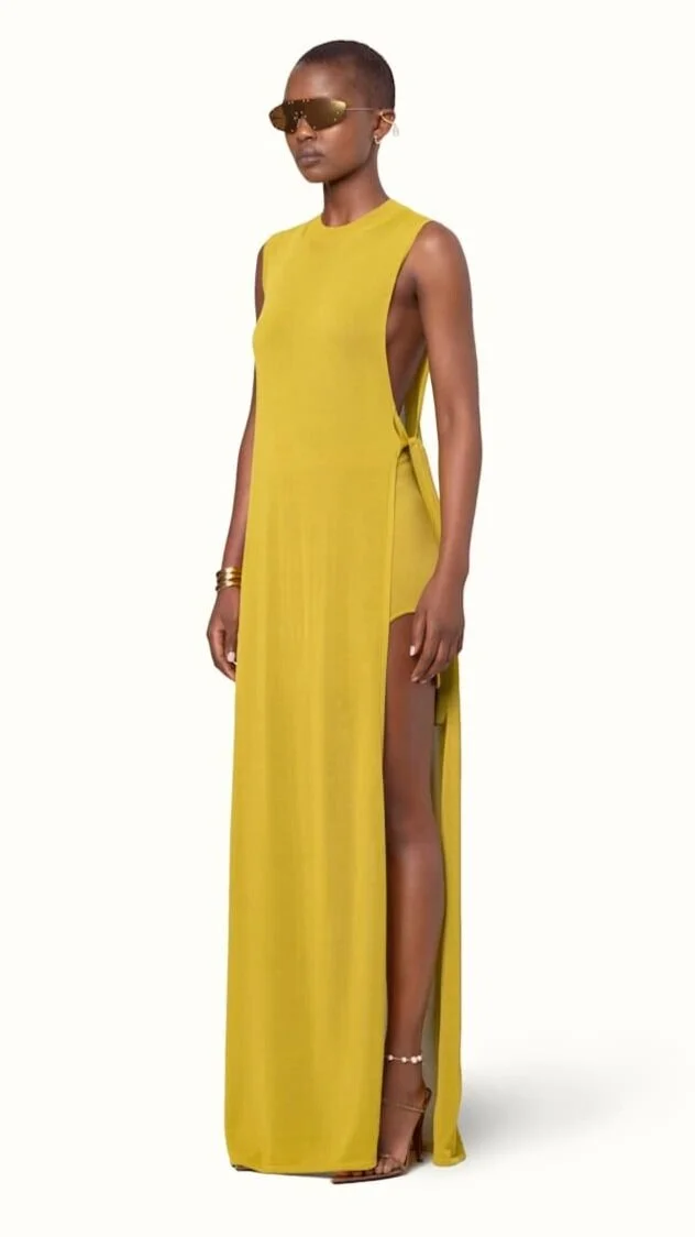 Fenty XLong open knitted dress, image from fenty.com