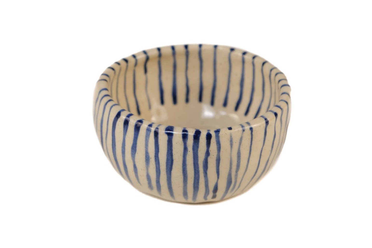 Coastal Blue Striped Pinch Pot Bowl