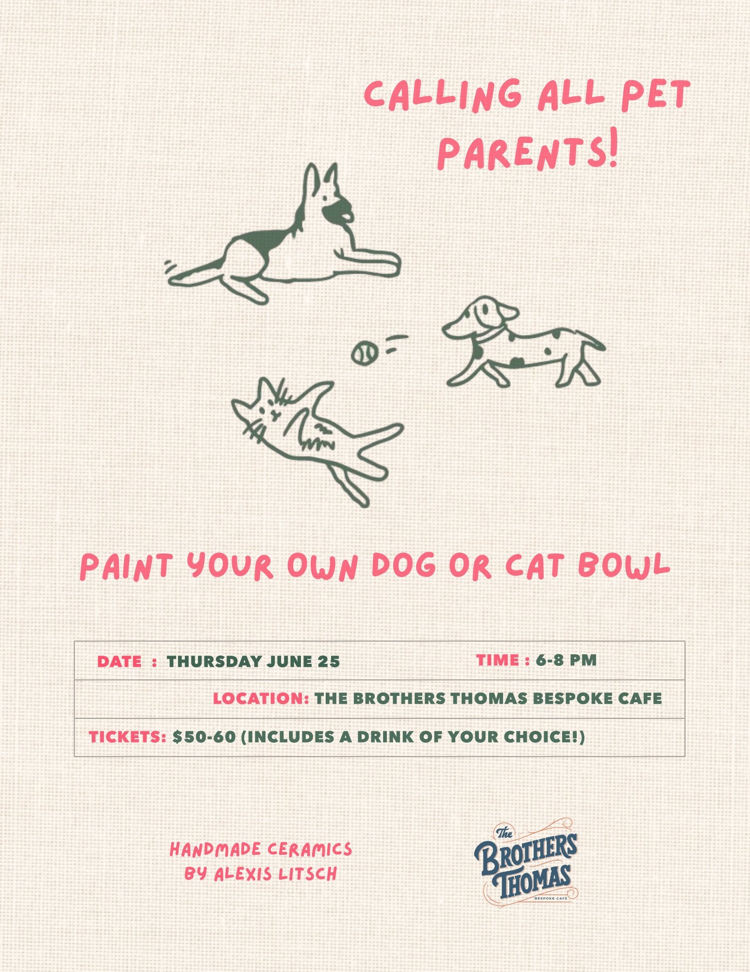 Paint your Own Pet Bowl @ The Brothers Thomas Bespoke Cafe