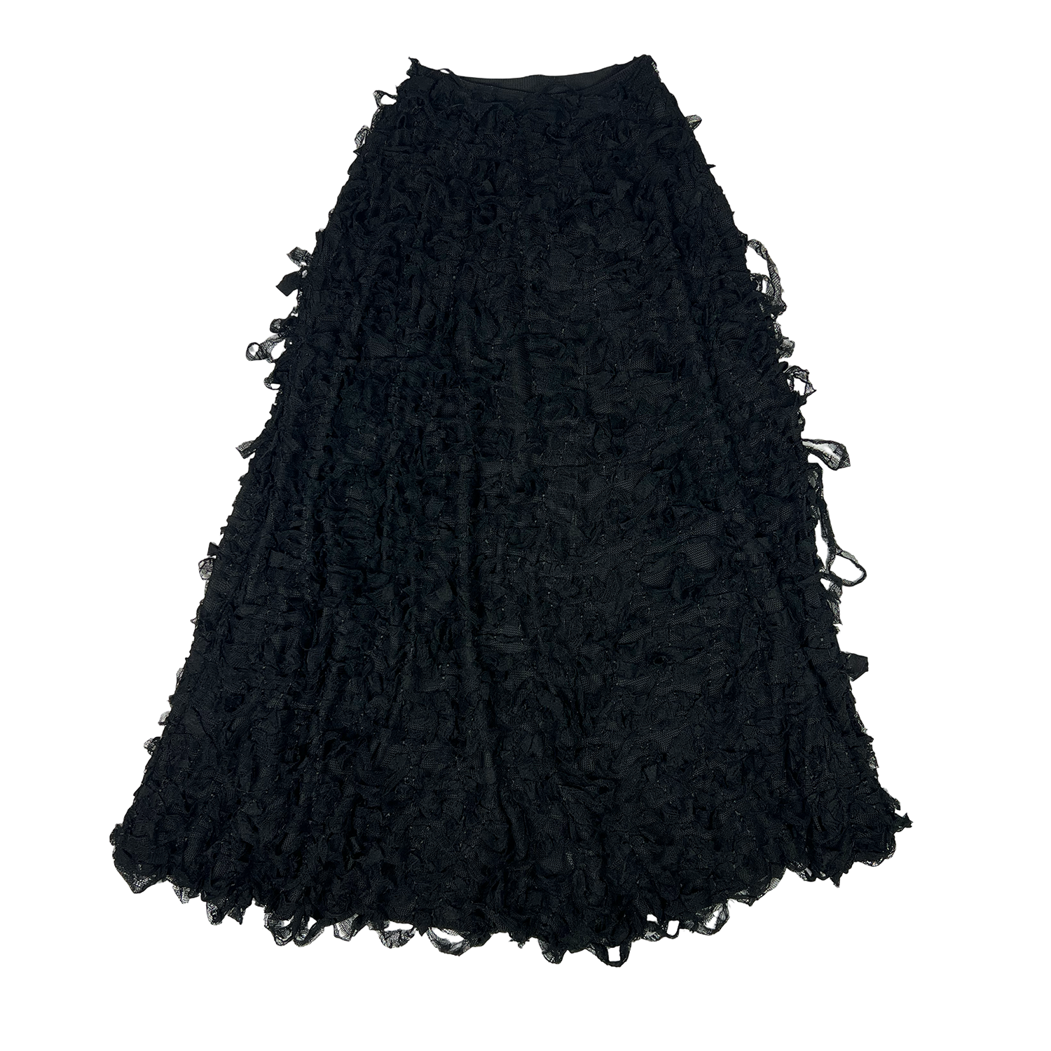 Yves Saint Laurent by Tom Ford FW2001 Distressed Ribbon Skirt