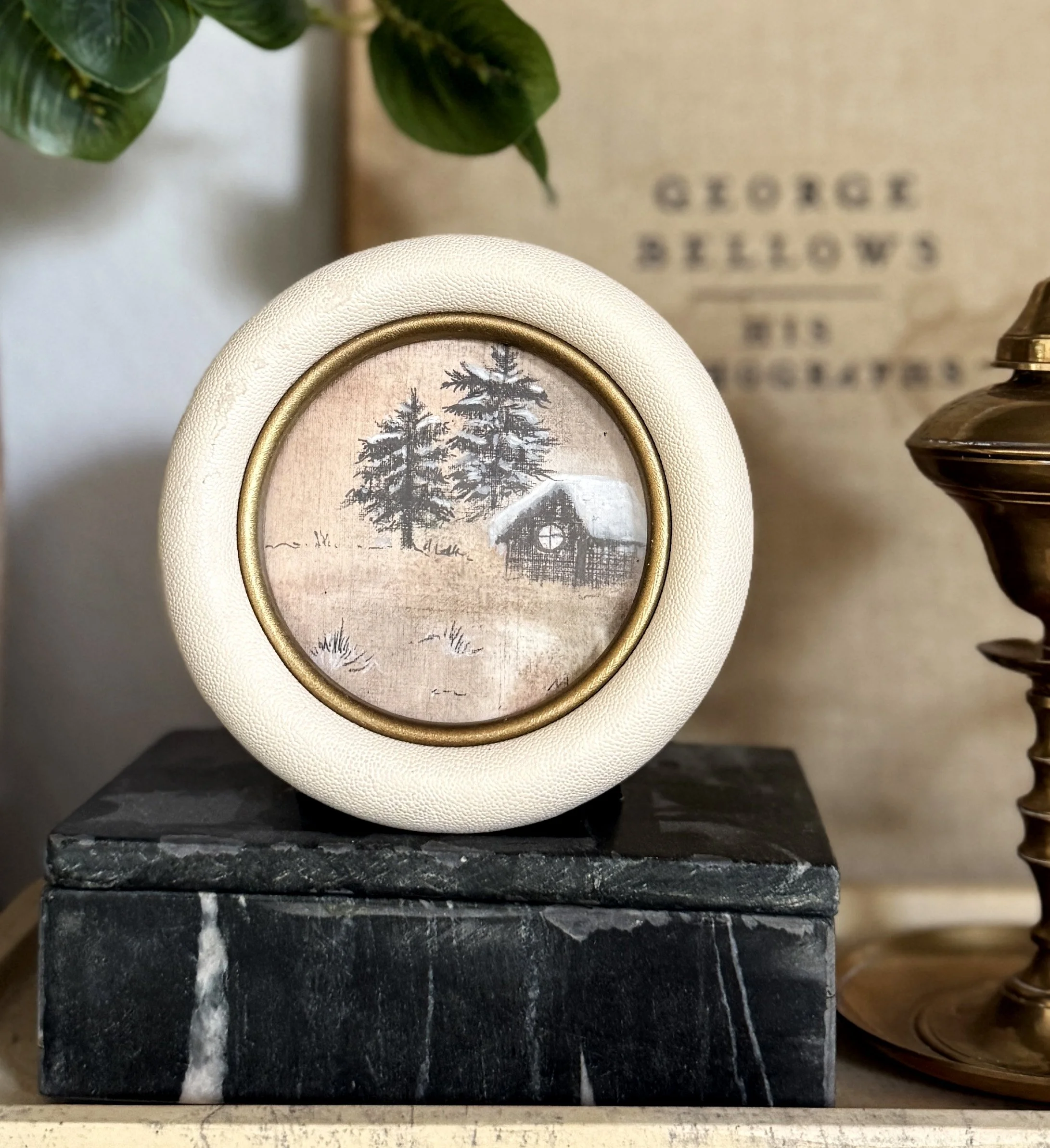 Miniature Winter Landscape Drawing — Archival Paper