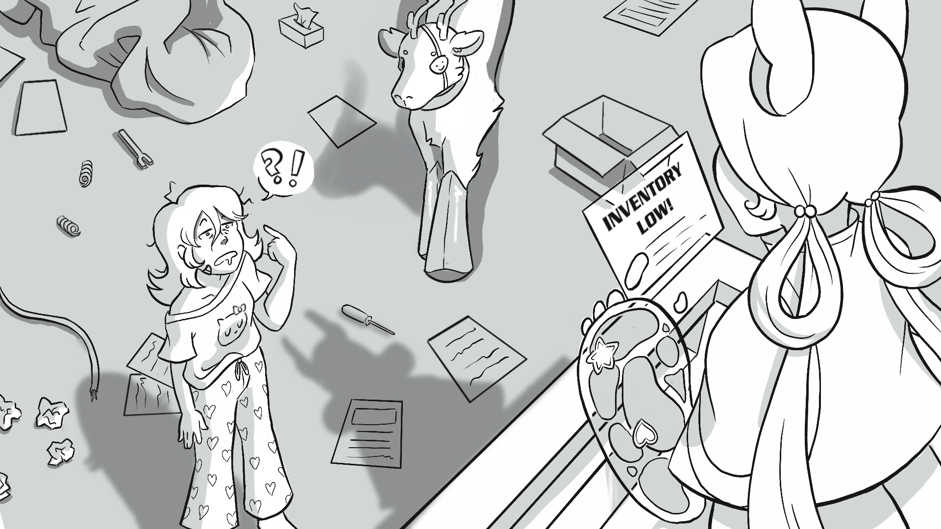 Beat boards made for a concept drawing class. Beat 1.