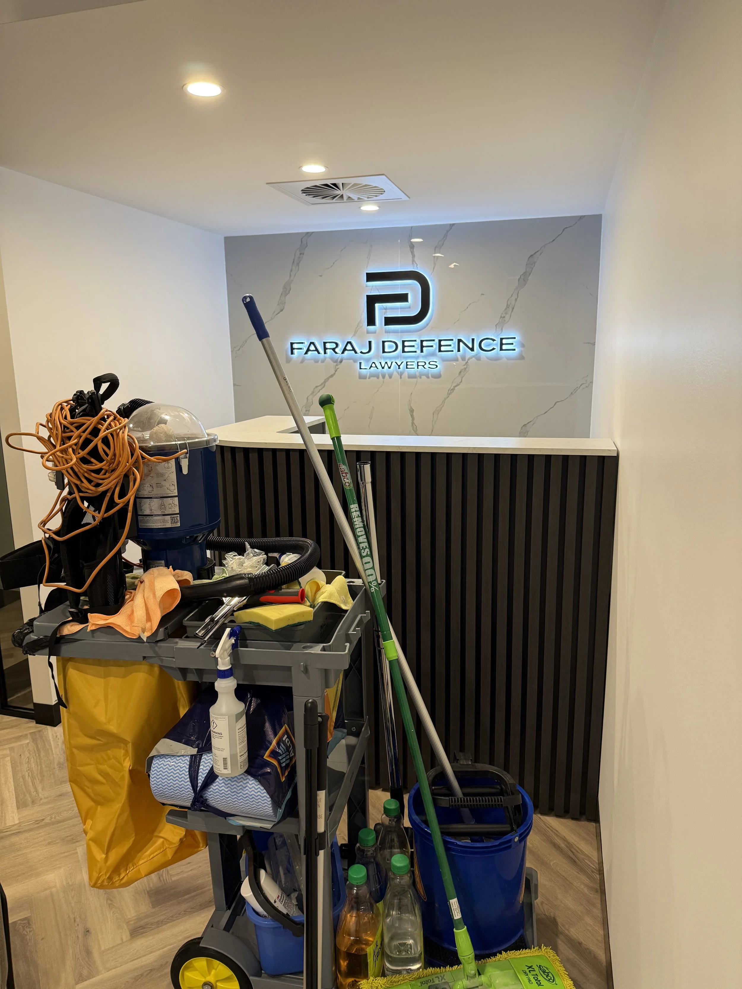 Professionally cleaned office workspace with desks and common areas maintained as part of regular office cleaning in Sydney