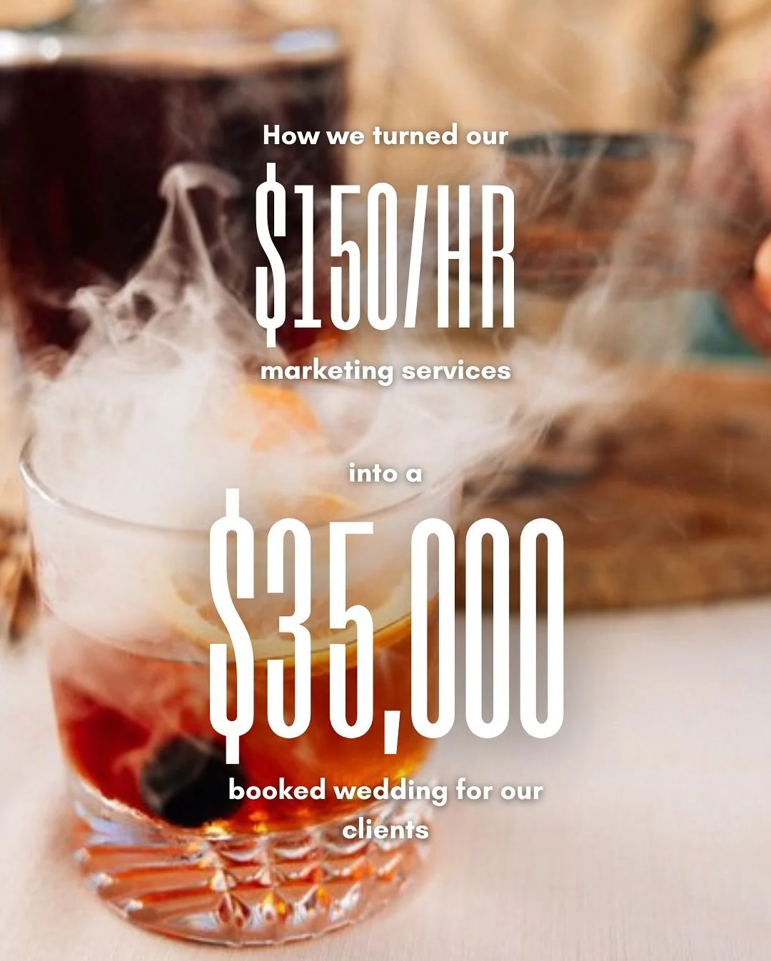 Yep, you read that right! Our client, a Santa Barbara based luxury cocktail catering company, hires us for a few hours a month. 

We focus on QUALITY, not quantity. 

Their three lead sources are word-of-mouth, their website (SEO), and the main one: 