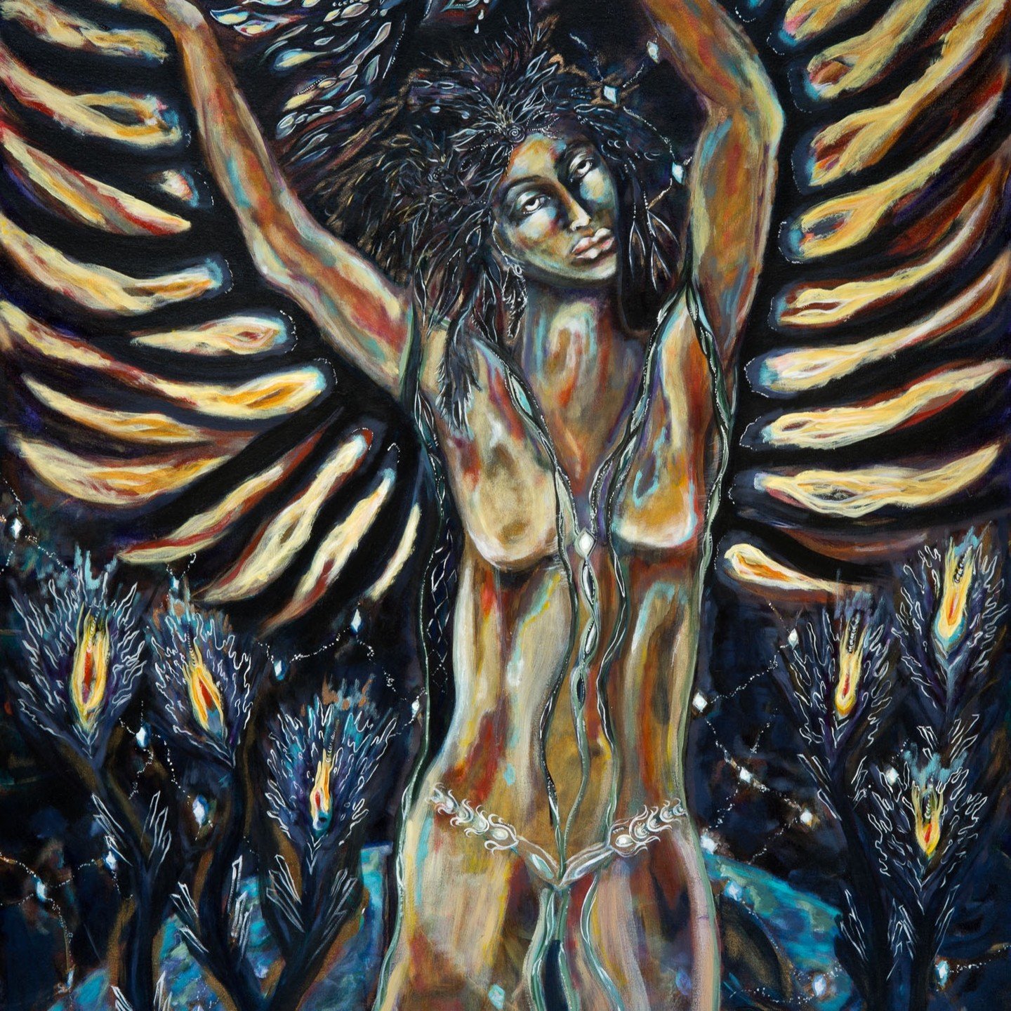 Ever wonder what a Pluto transit looks like? Enchanted Realism painting retrospective: Saturn - Pluto 2020. 

I began this one with my client in late 2019. As we saw Saturn coming closer to Pluto it appeared that our lived reality was going to totall