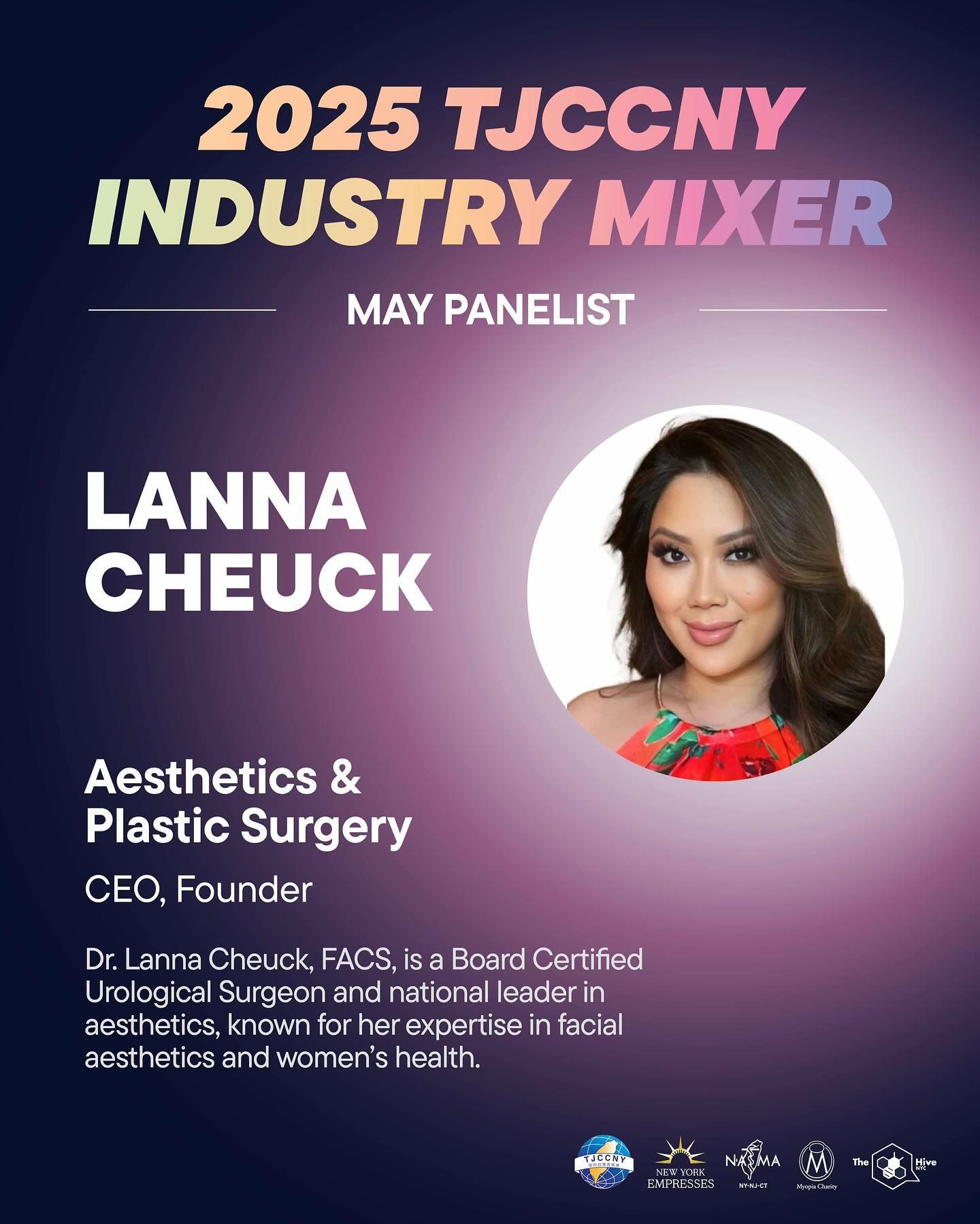 🎤 五月產業交流會 - 美妝及醫學類講者陣容來囉！Meet Our Panelists!
Dr. Lanna Cheuck - Aesthetics &amp; Plastic Surgery
Kai Lee - RN, Influencer/ Youtuber
Caleb Seo - Influencer/ Youtuber
Dr. Helen Hsieh - OB/GYN, Aesthetics
Dr. Nina Chang - DMD. Dental Serenity Founder
D