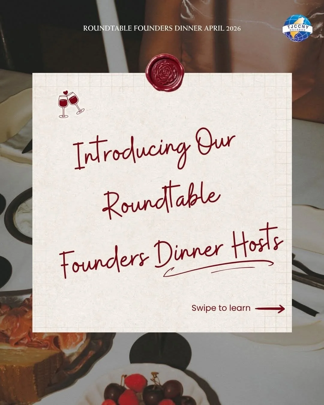 Introducing Our Roundtable Founders Dinner Hosts🥂

📊數據分析副總｜Hou-Ying Li
任職於全球四大廣告媒體集團之一的 IPG Group（Universal McCann）
專精於用戶數據、商業洞察與策略規劃
曾於台灣國安會任職，具備決策分析與國際談判經驗
同時也是創業者，曾帶領團隊登上 美國CES國際消費性電子展舞台
現致力於串聯在美台灣創業者與主流投資圈，推動跨國創業資源整合！

🧋紐約幸福堂創辦人｜Andrew Chuang
