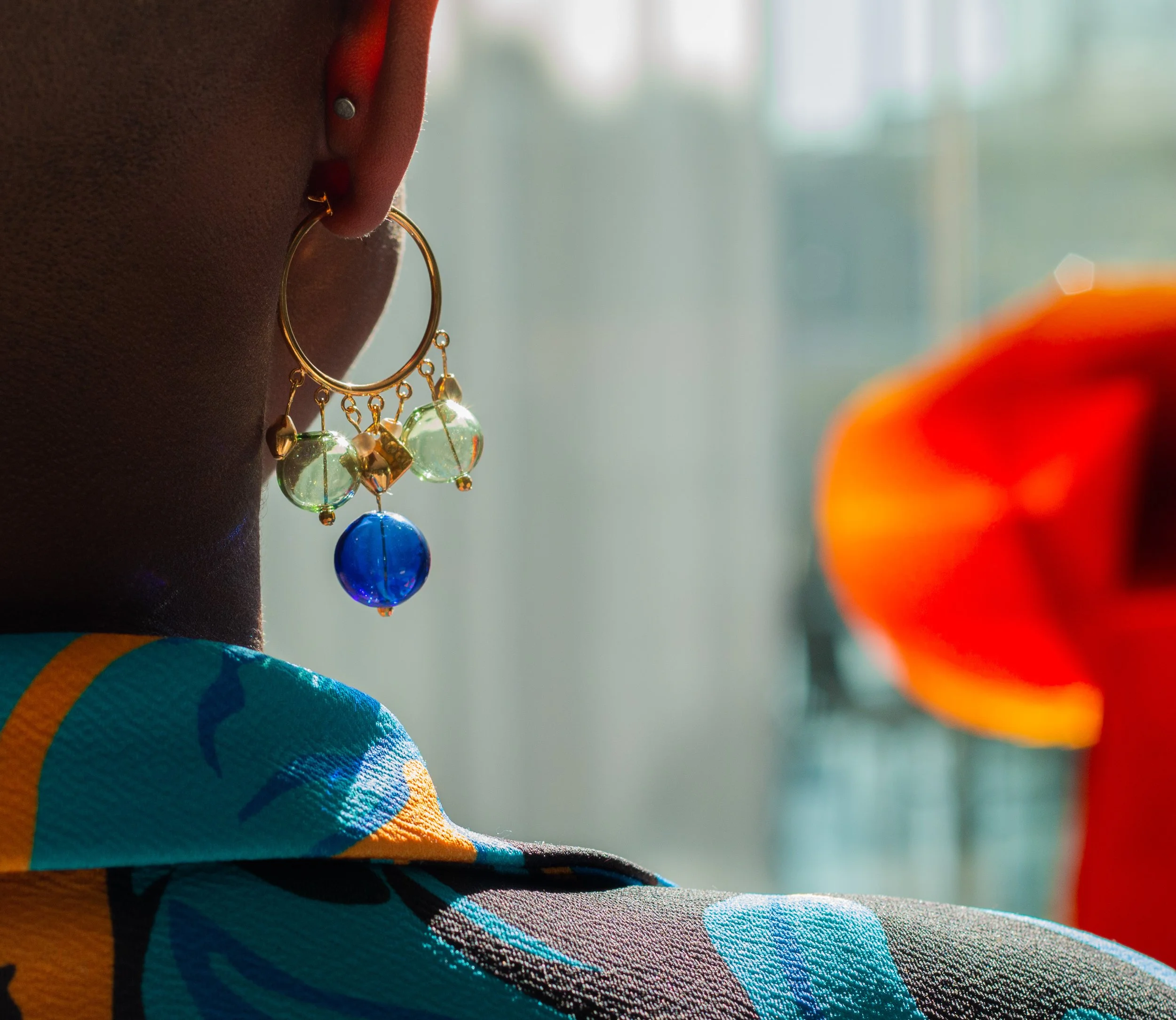 Glass Hoop Earrings by Avert Adornments