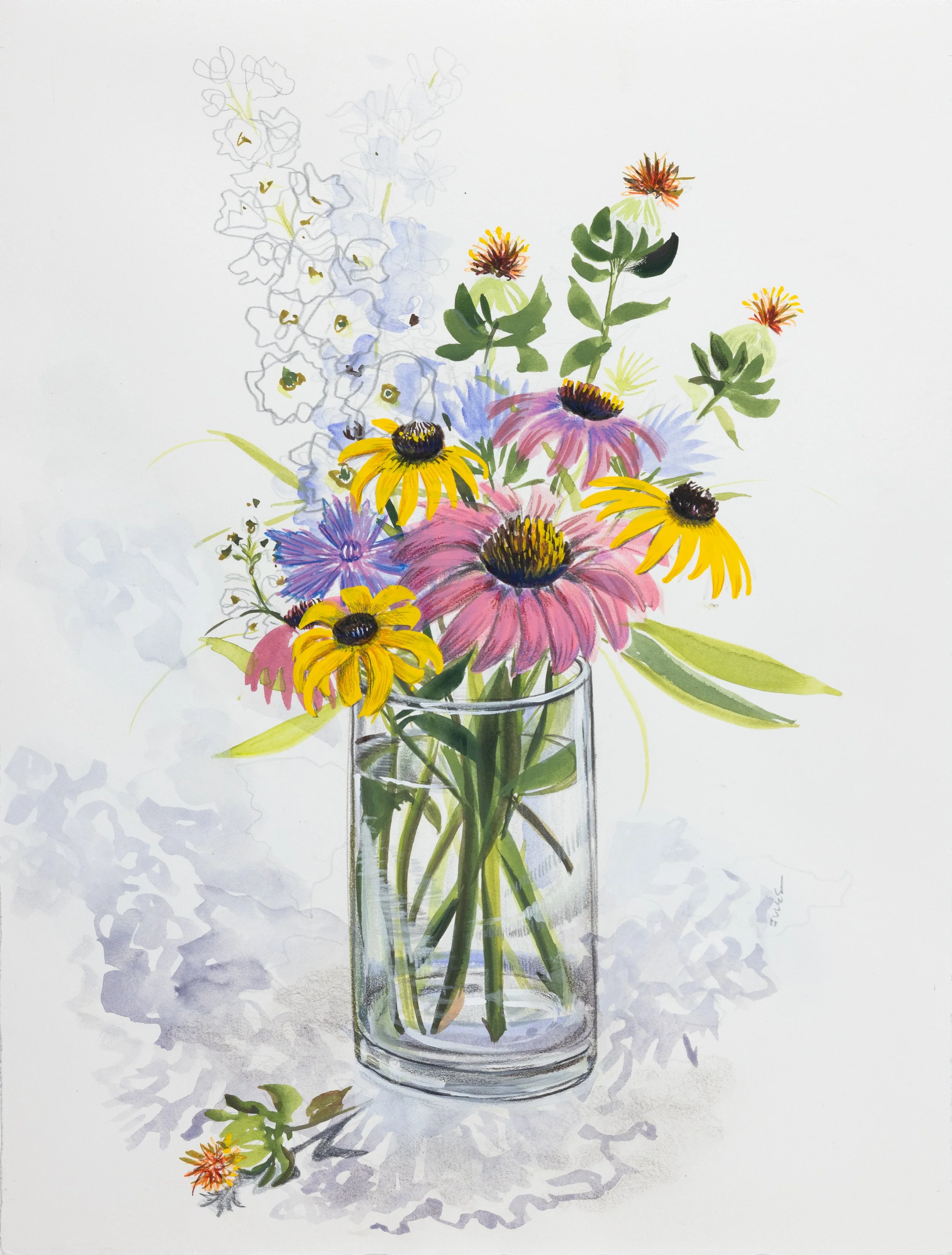 Where the Flowers Lead:  FLOWERS FROM MY YARD #1, VERSION 2 by Jules Webster