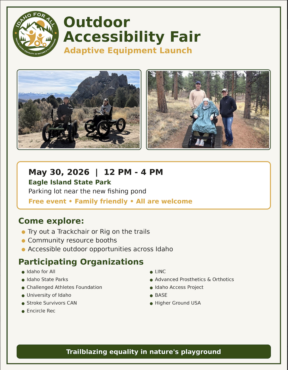 Outdoor Accessibility Fair flyer with images