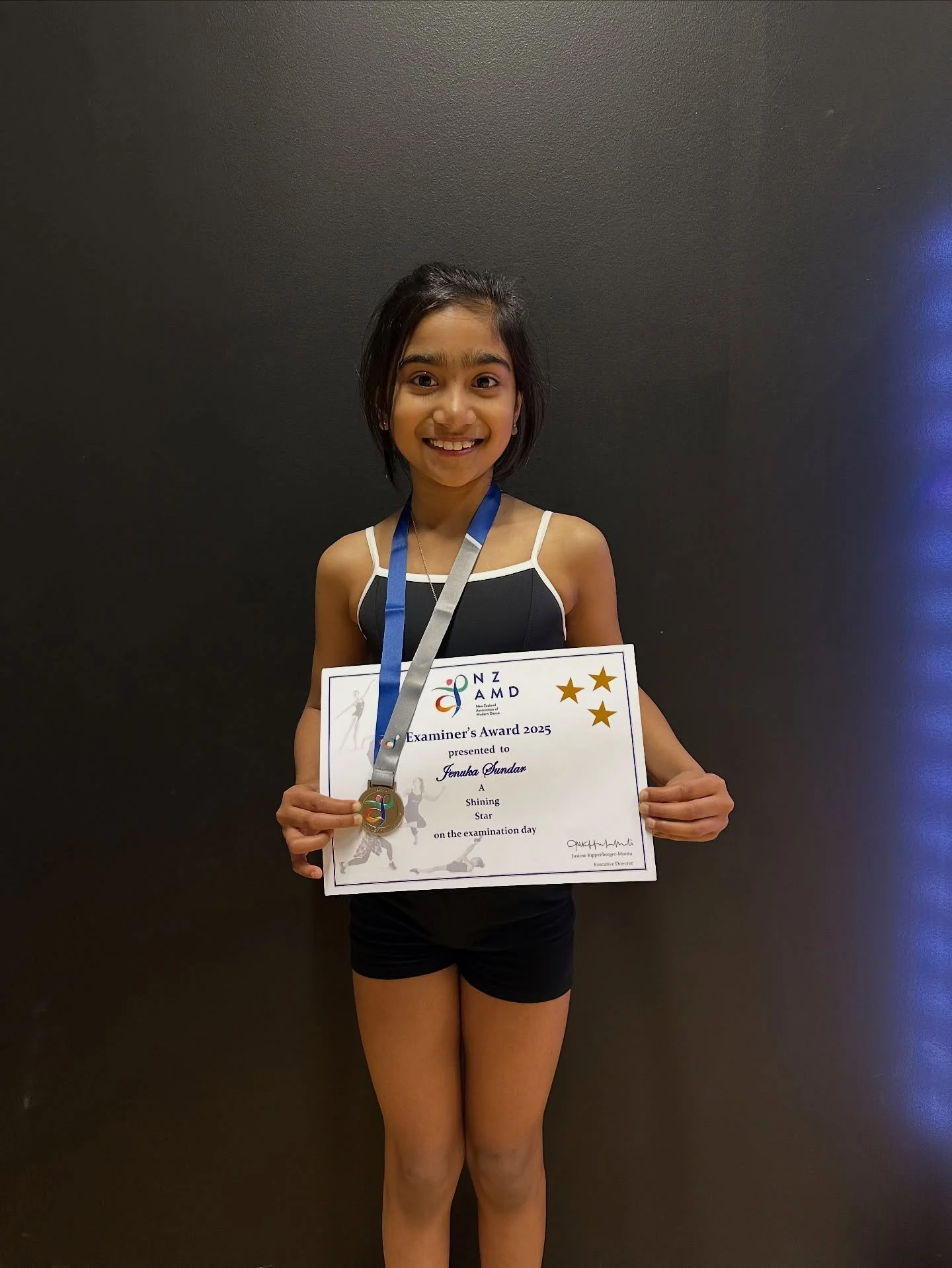 The biggest congratulations to Jenuka who sat her grade 2 Jazz &amp; Grade 1 Ballet for receiving the one and only examiners award during our recent @nzamdnewzealand exams last month. We are so proud of you 🫶🏼🌟💃🏼