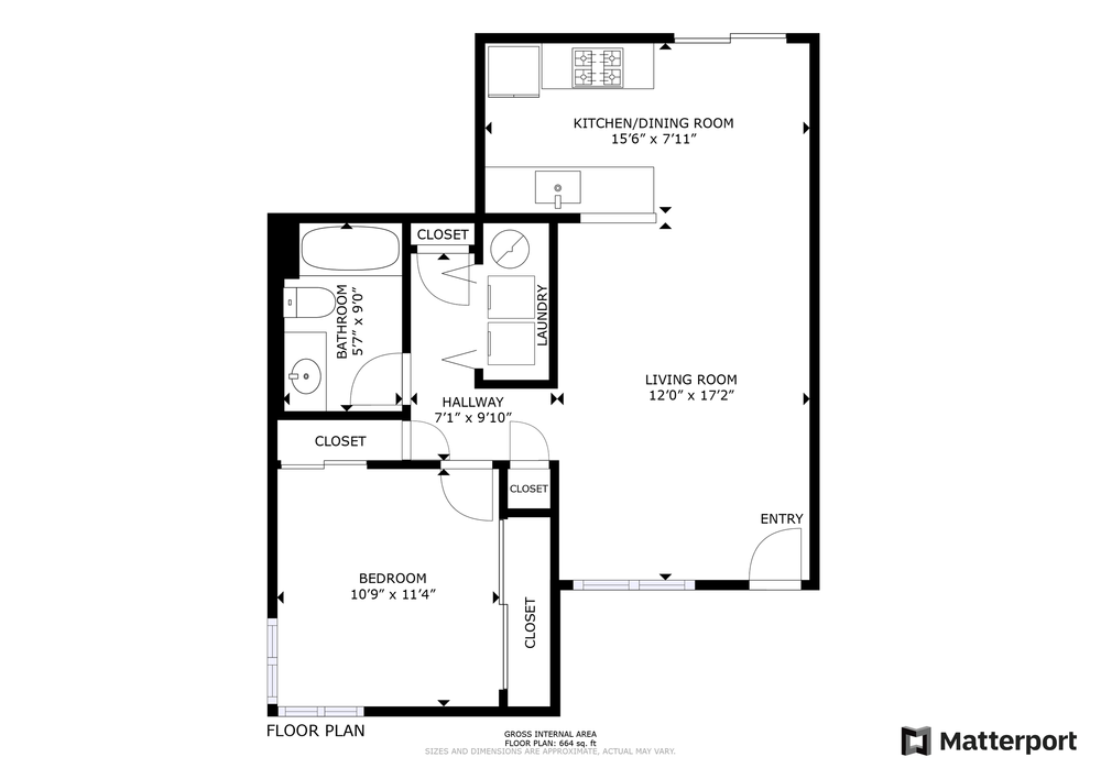 1 Bed 1 Bath 700 sqft — WALKER SQUARE APARTMENTS