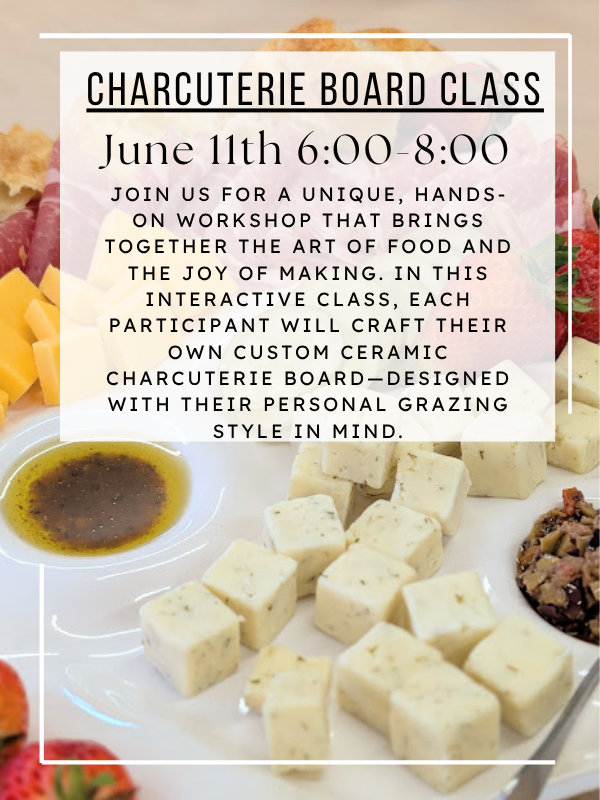 charcuterie board pottery class