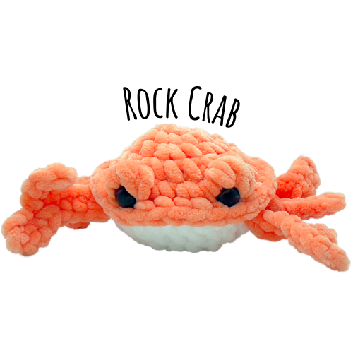 Rock Crab crochet plushie.