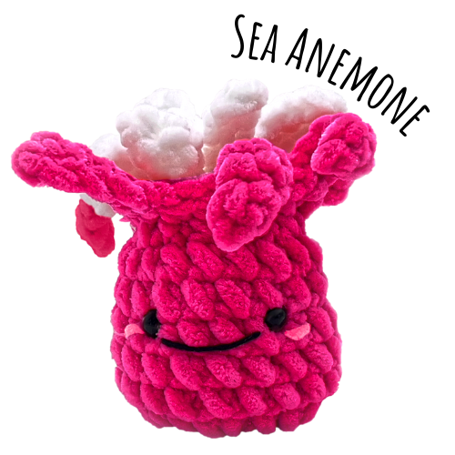Sea Anemone crochet plushie.