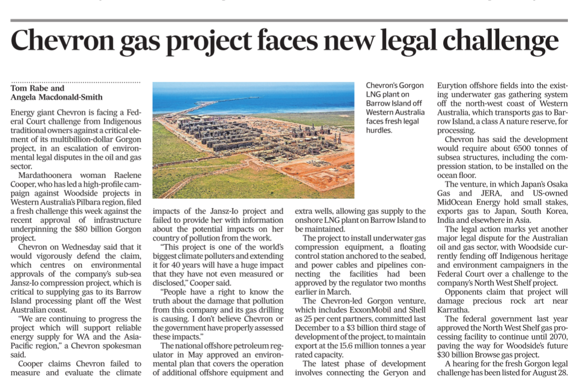 Raelene Cooper v NOPSEMA and Chevron - Federal Court of Australia