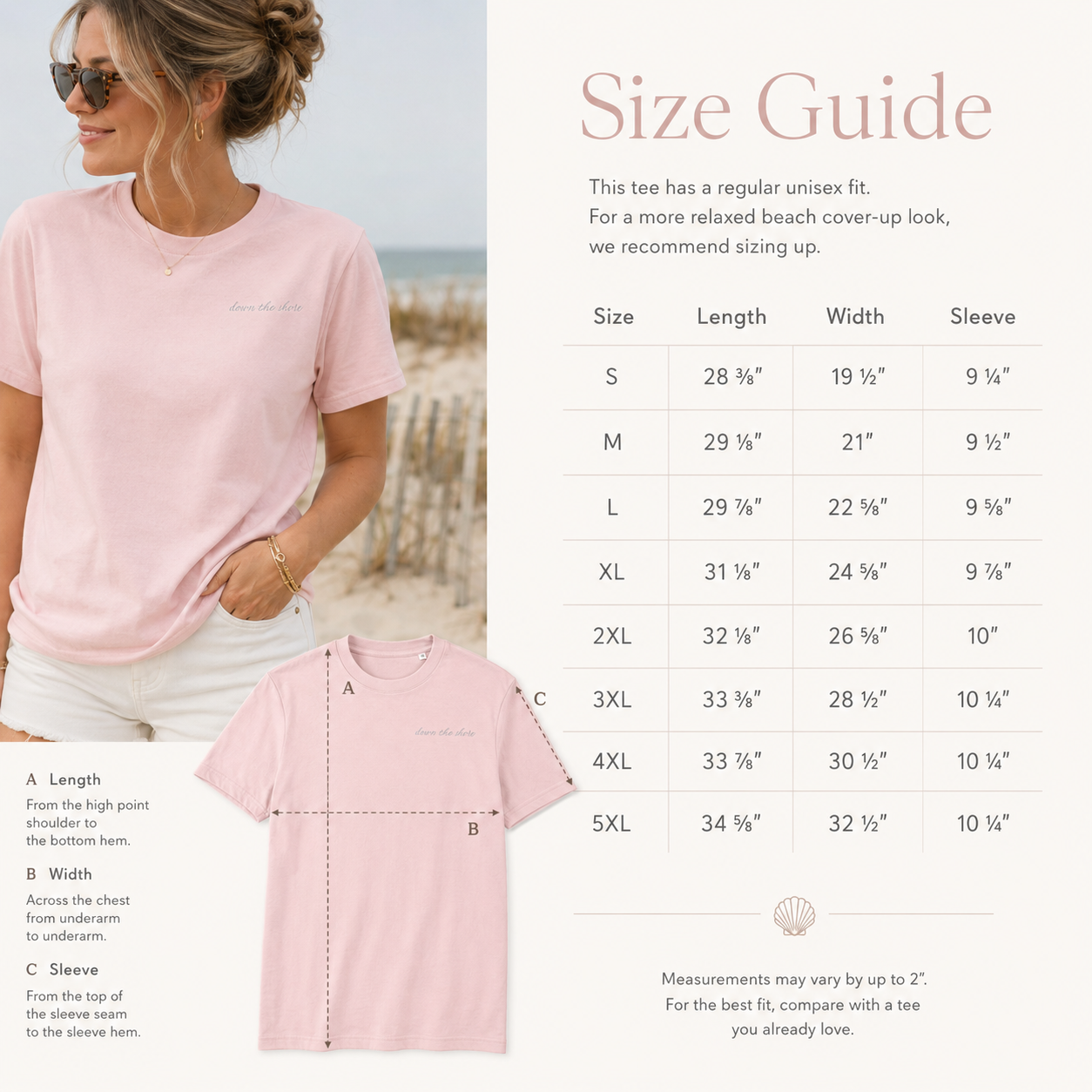 the shore pink tshirt size guide graphic.png