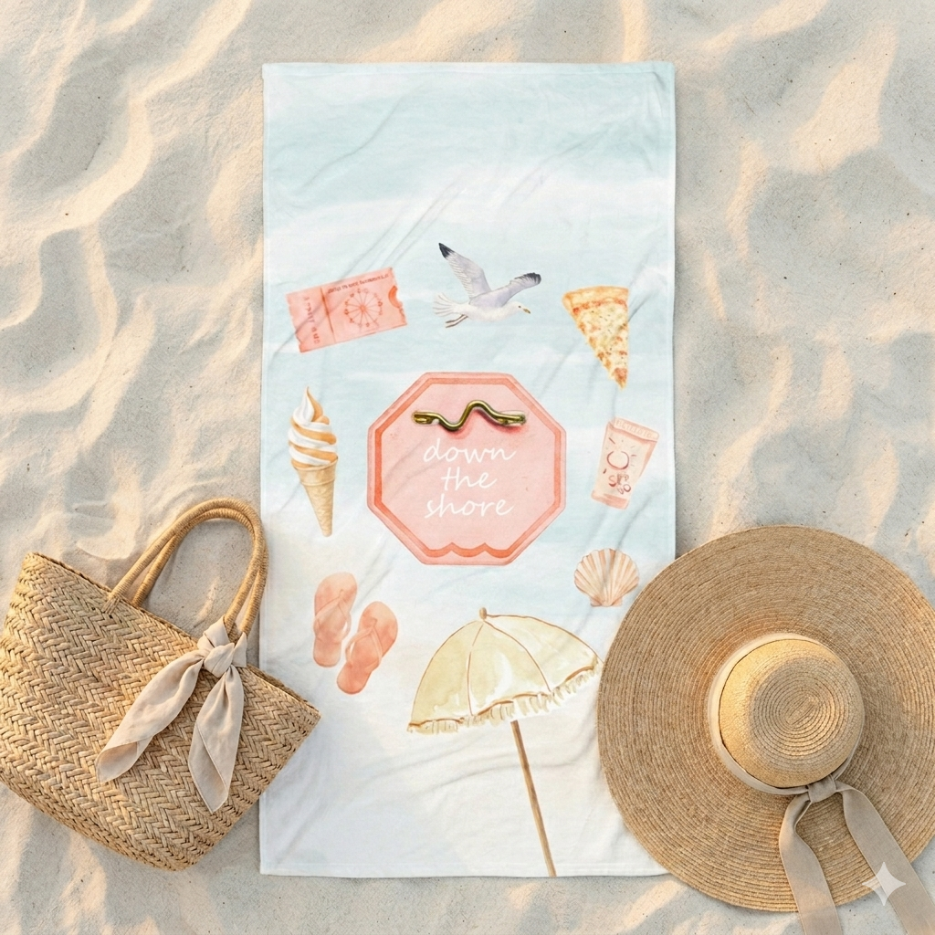 Down the Shore Beach Towel