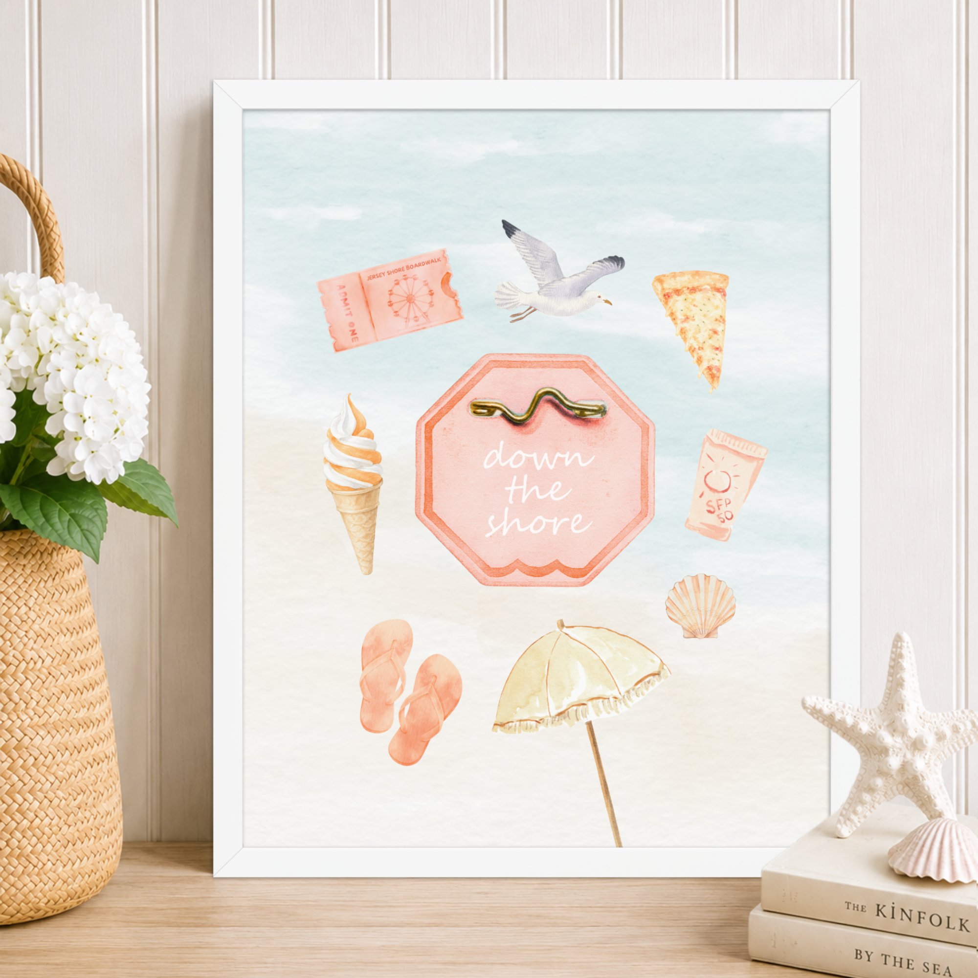 Down the Shore Framed Print